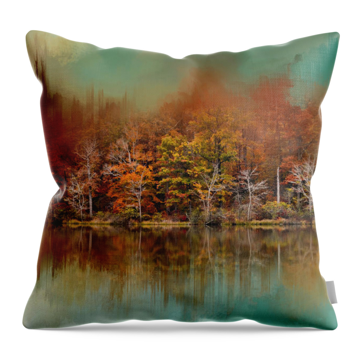 Lake Lajoie Throw Pillow featuring the photograph Abstract Autumn Lake by Jai Johnson