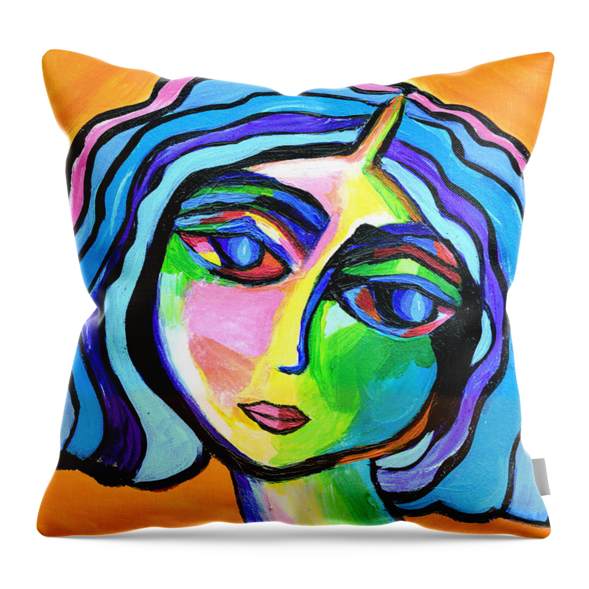 Abstract Throw Pillow featuring the painting Abstract B32916 by Mas Art Studio