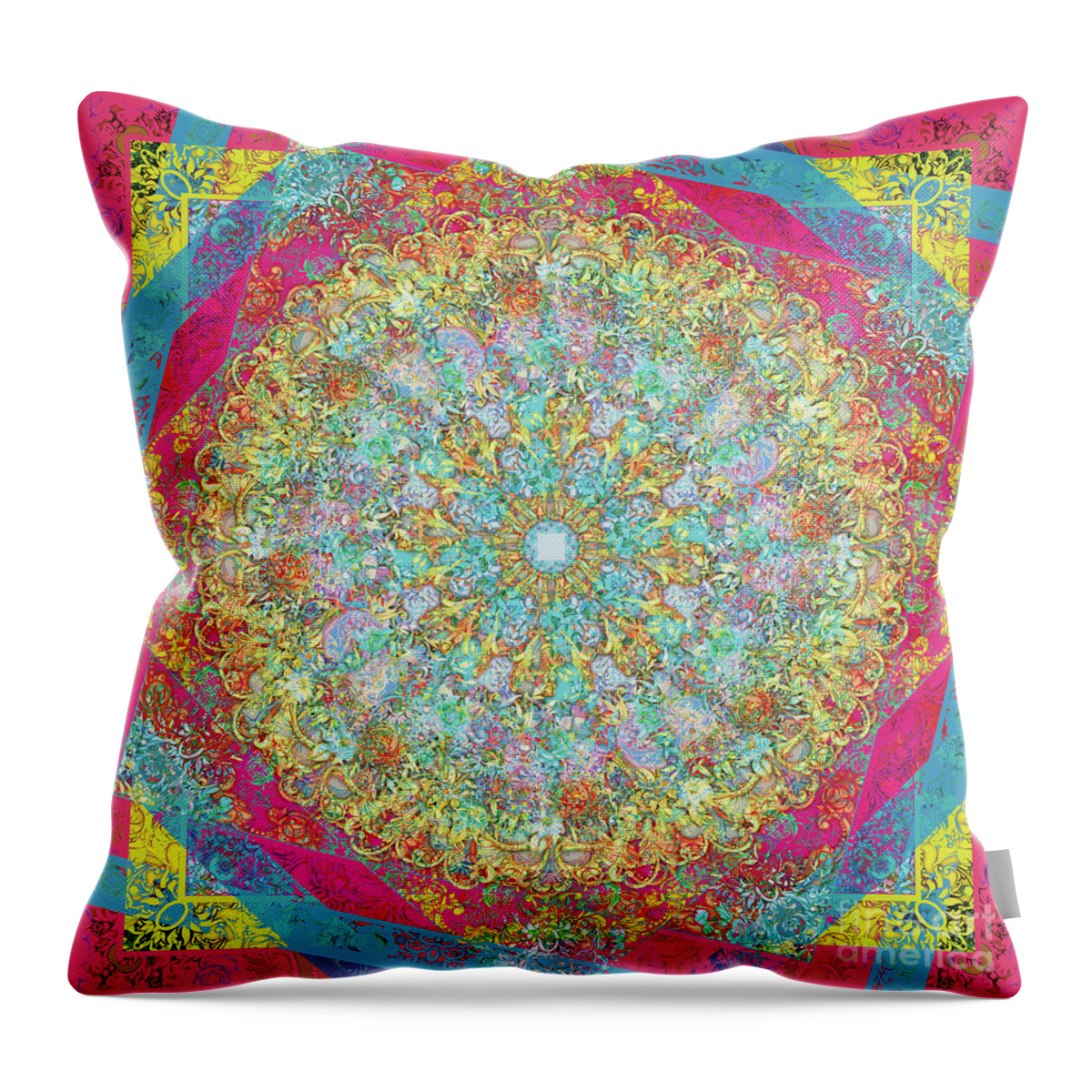 Indian Throw Pillow featuring the digital art Abstract baroque texture by Xrista Stavrou