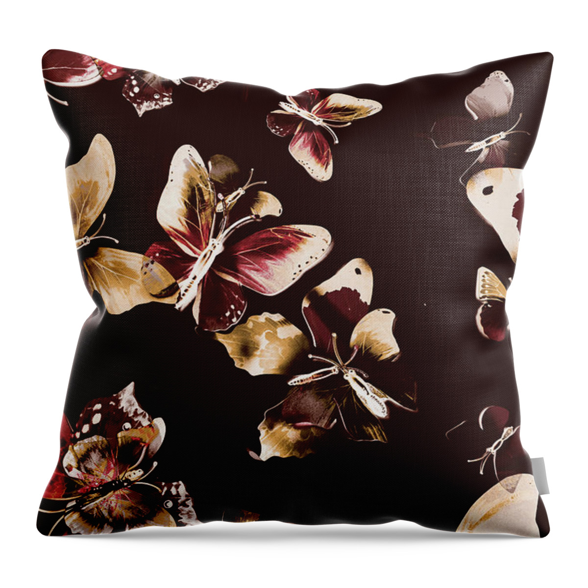 Butterfly Throw Pillow featuring the photograph Abstract butterfly fine art by Jorgo Photography
