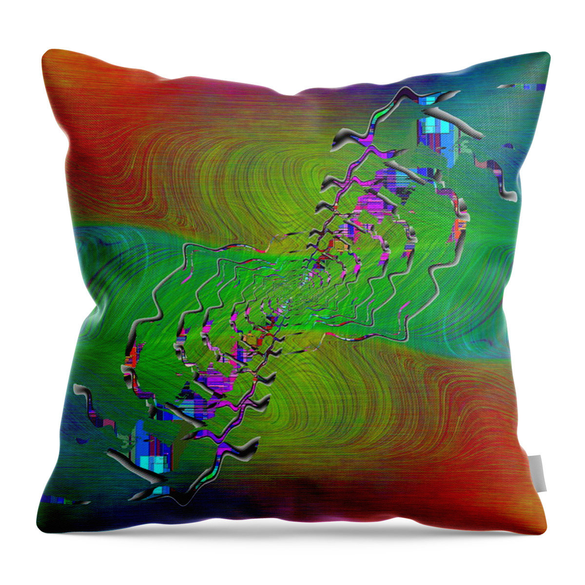 Abstract Throw Pillow featuring the digital art Abstract Cubed 345 by Tim Allen