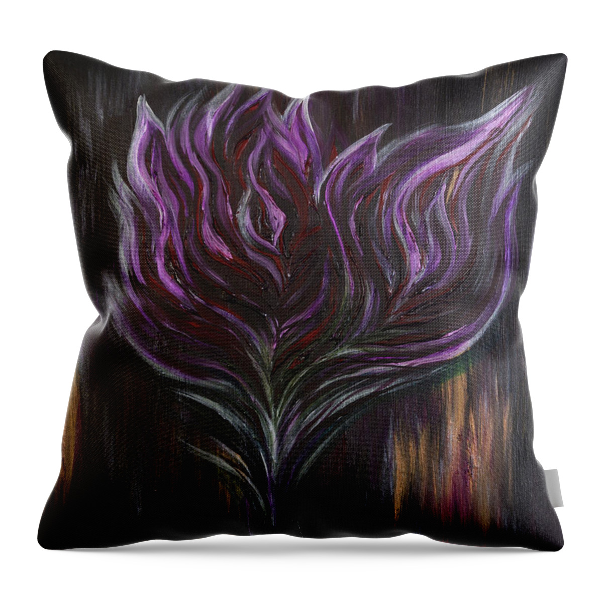Abstract Throw Pillow featuring the painting Abstract Dark Rose by Michelle Pier