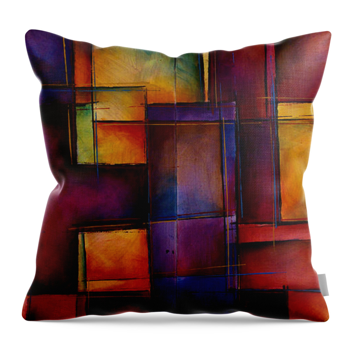 Abstract Design Throw Pillow featuring the painting Abstract Design 93 by Michael Lang
