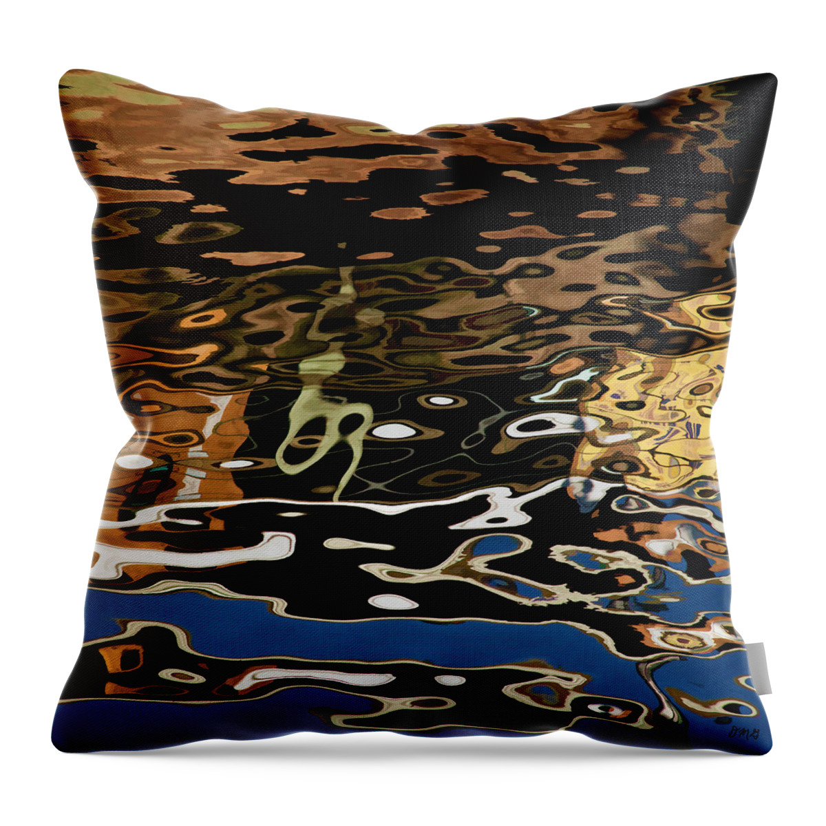 Abstract Throw Pillow featuring the photograph Abstract Dock Reflections II Color SQ by David Gordon
