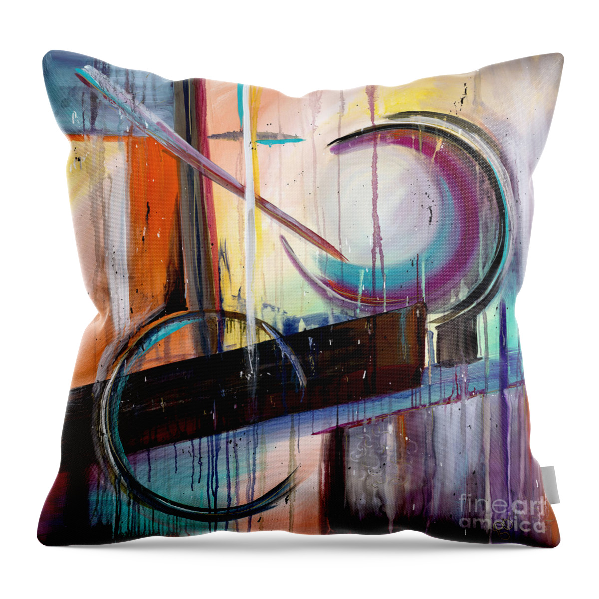 Acrylic Throw Pillow featuring the painting Abstract Fantasy by Patty Vicknair