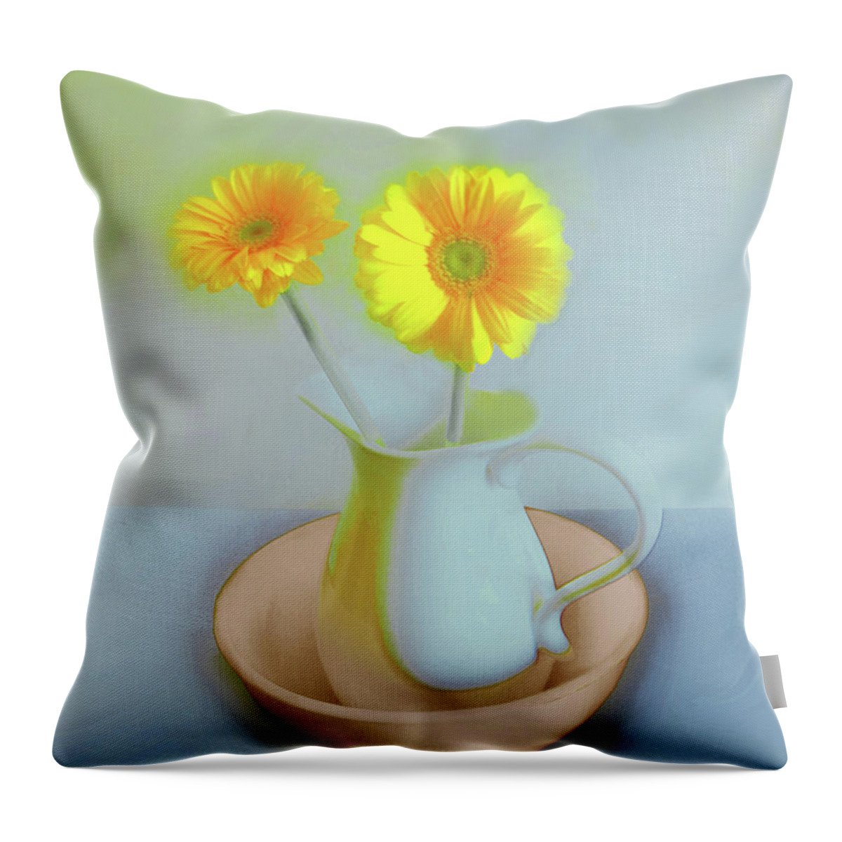 Abstract Art Throw Pillow featuring the digital art Abstract Floral Art 302 by Miss Pet Sitter