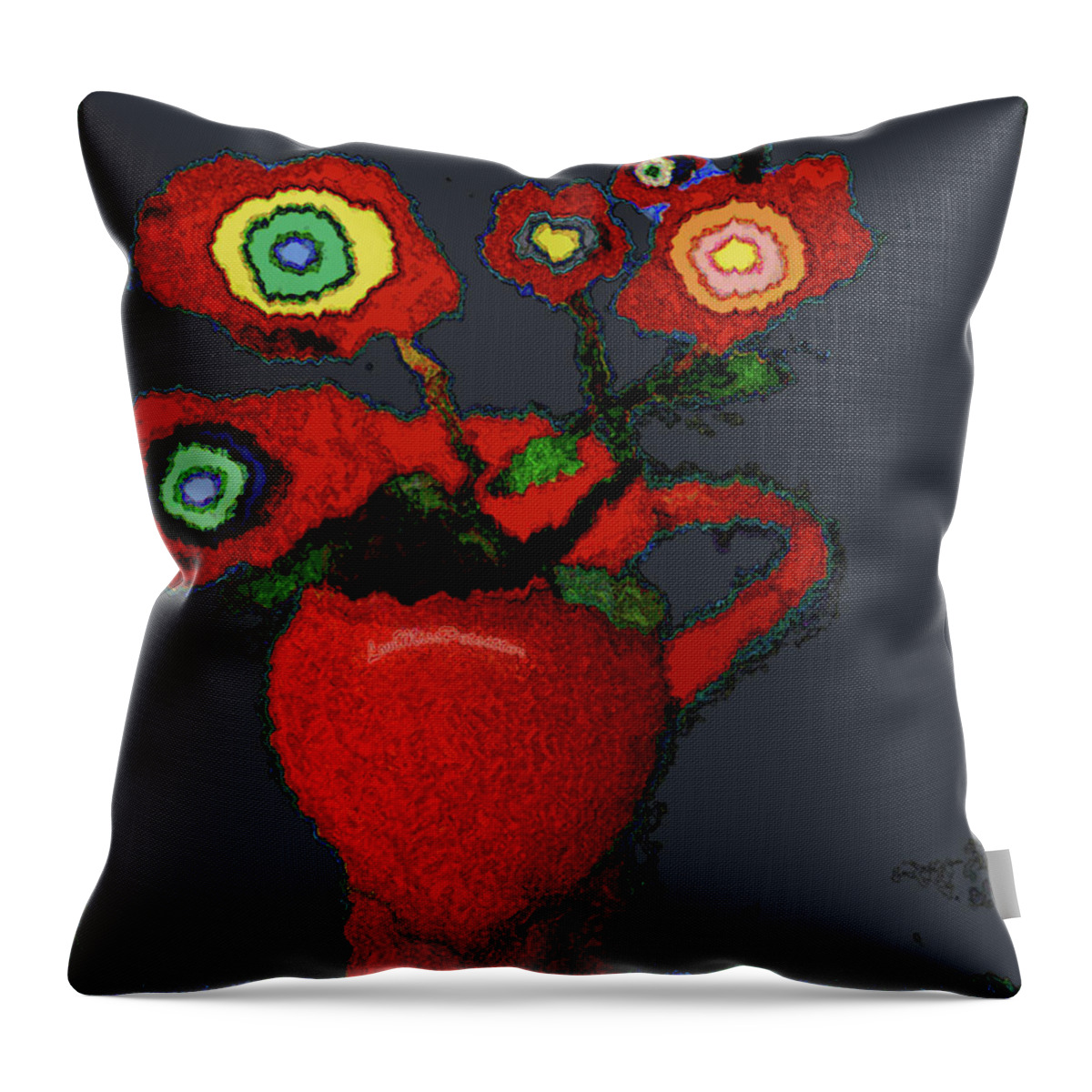 Posters Throw Pillow featuring the digital art Abstract Floral Art 90 by Miss Pet Sitter