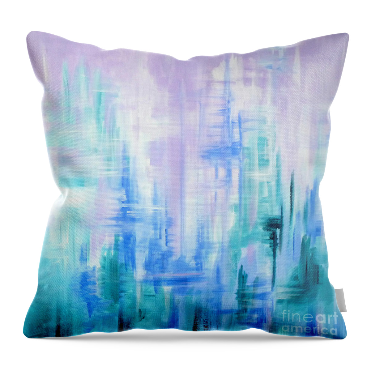 Frost Throw Pillow featuring the painting Abstract Frost 2 by Julia Underwood