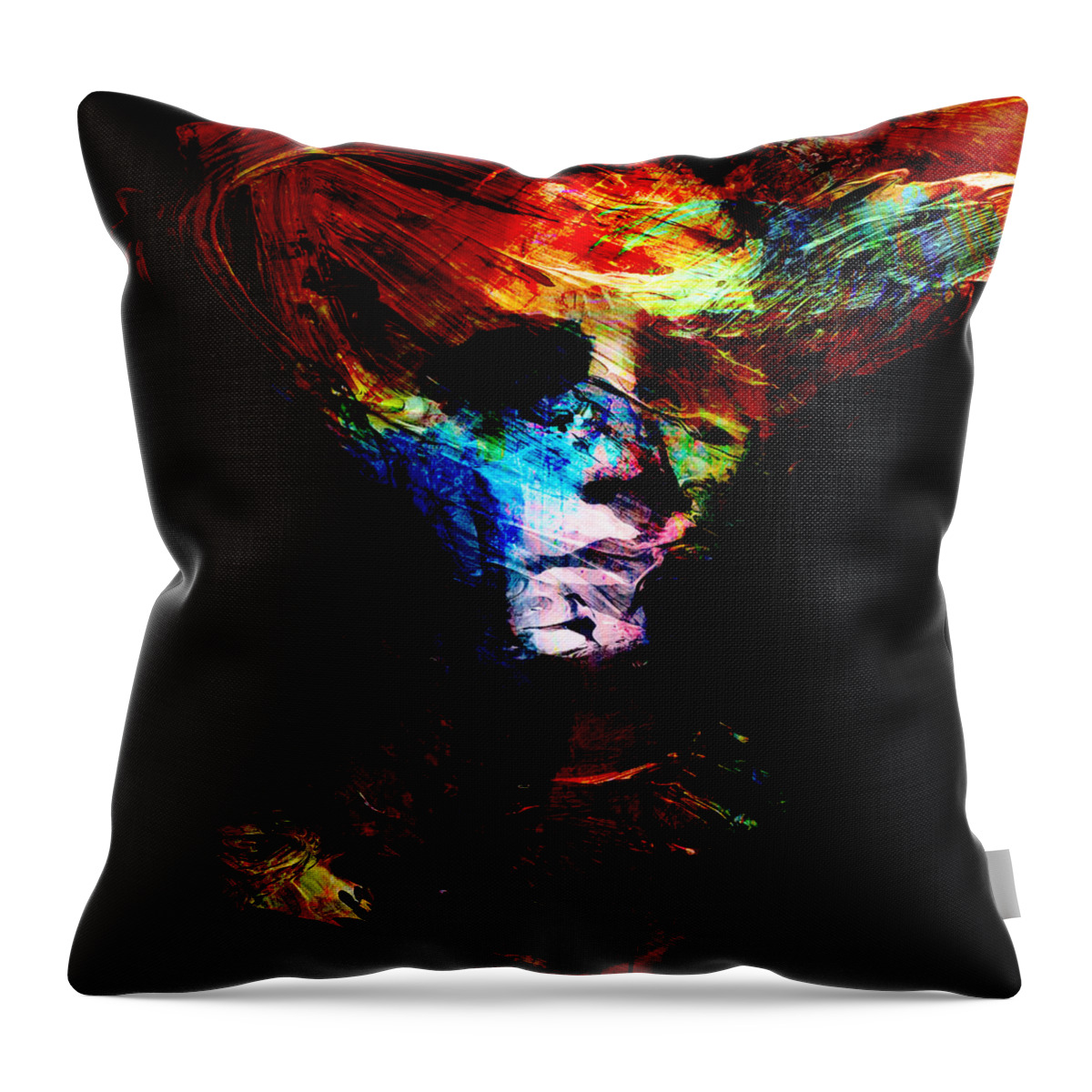 Marian Voicu Throw Pillow featuring the digital art Abstract Ghost by Marian Voicu