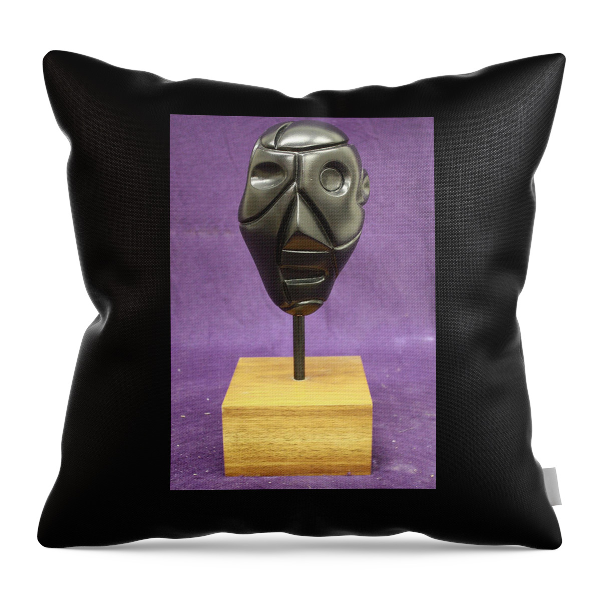 Abstract Throw Pillow featuring the sculpture Abstract Head by Christopher Denham