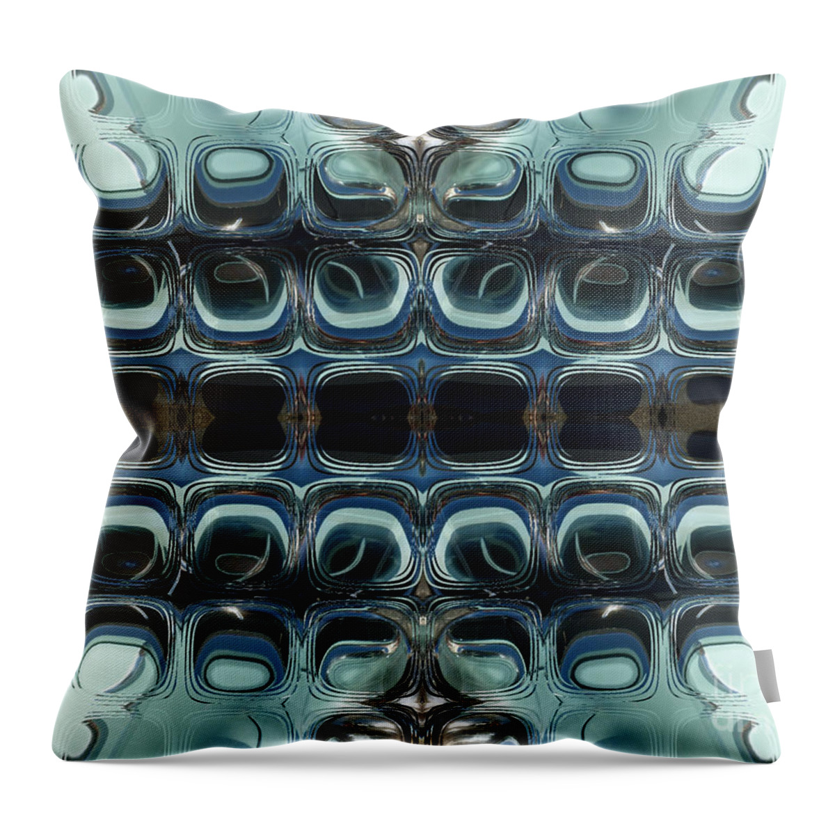 Abstract Throw Pillow featuring the digital art Abstract Horizontal Tile Pattern - Steel by Jason Freedman