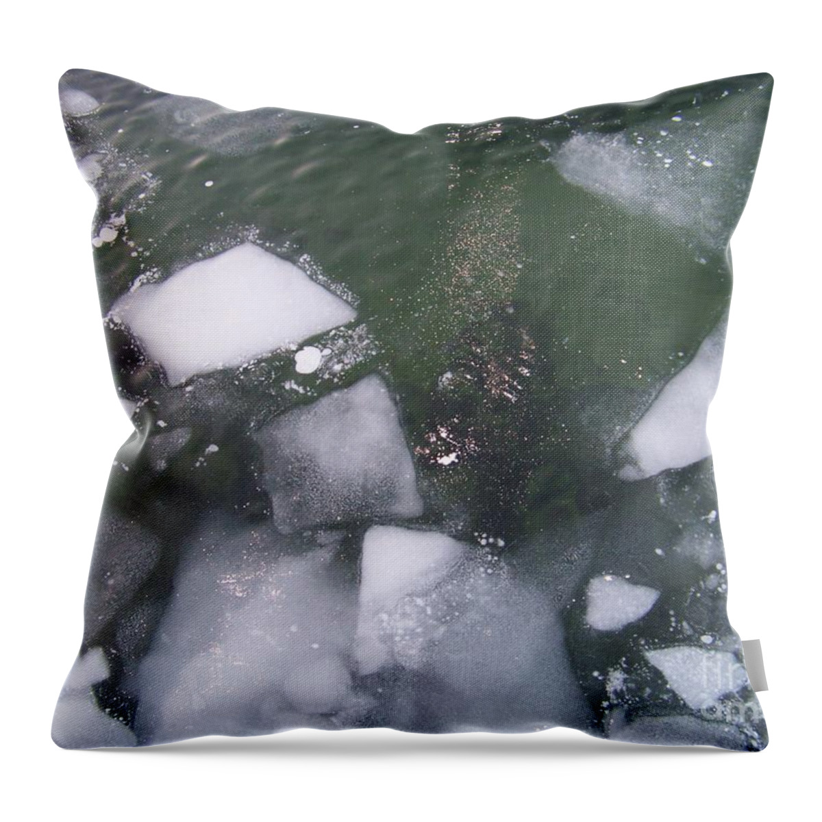 Ice Throw Pillow featuring the photograph Abstract ice by Deb Stroh-Larson