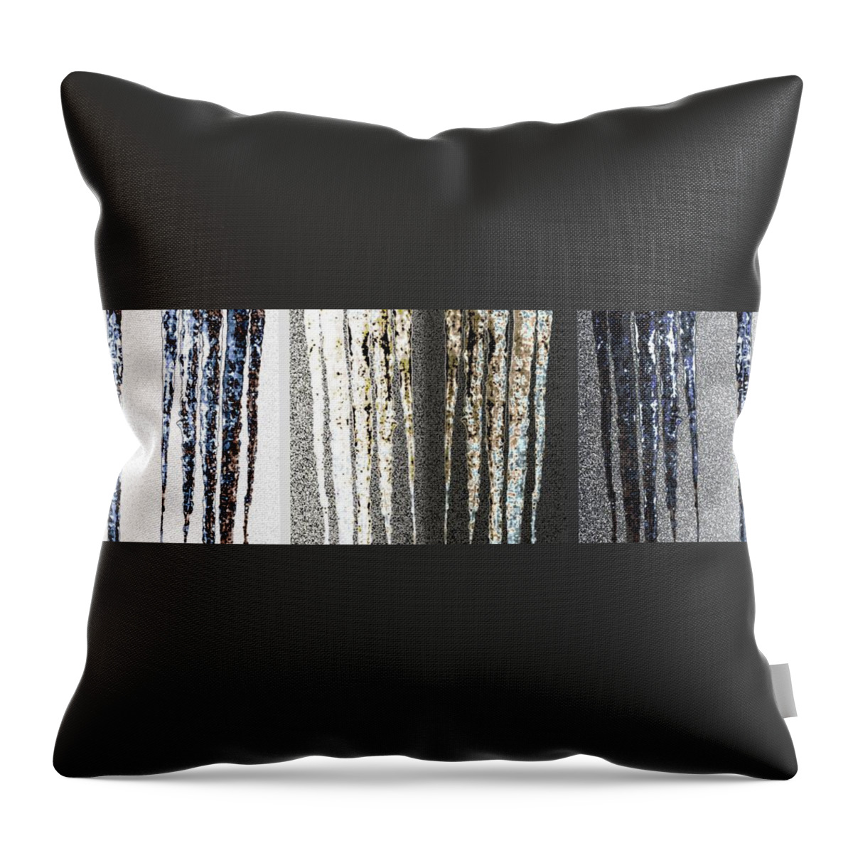 #abstracticicles Throw Pillow featuring the digital art Abstract Icicles by Will Borden