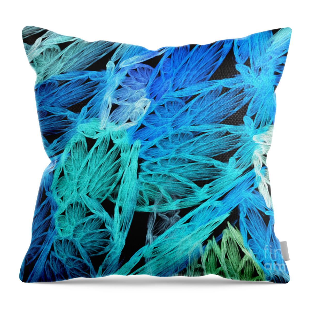 Andee Design Abstract Throw Pillow featuring the digital art Abstract In Blue by Andee Design