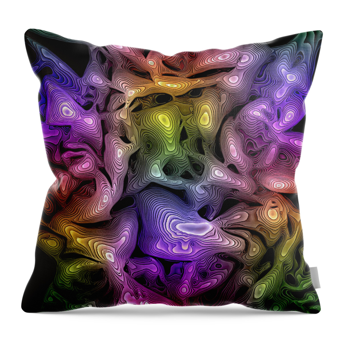 Abstract Throw Pillow featuring the digital art Abstract Leaves by Walt Foegelle