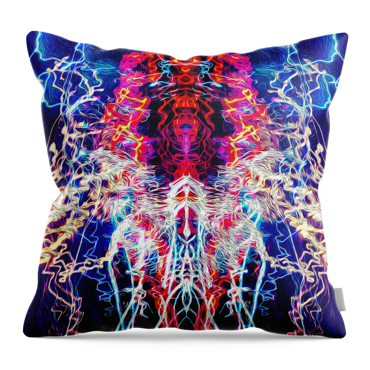 Light Throw Pillow featuring the photograph Abstract Lightpainting Oil Style Unique Poster Image by John Williams