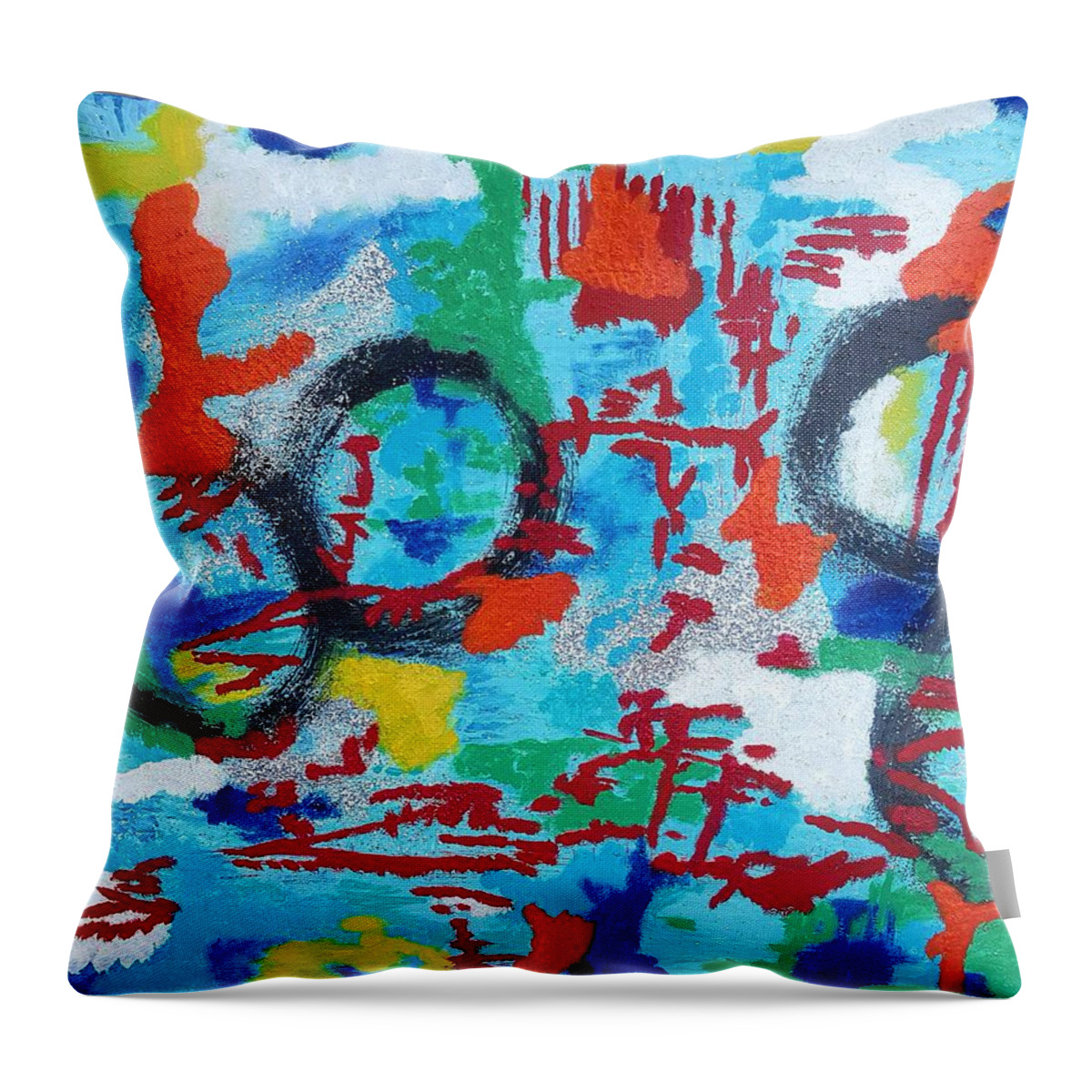 Abstract Art Throw Pillow featuring the painting Abstract love by Monique Robinson
