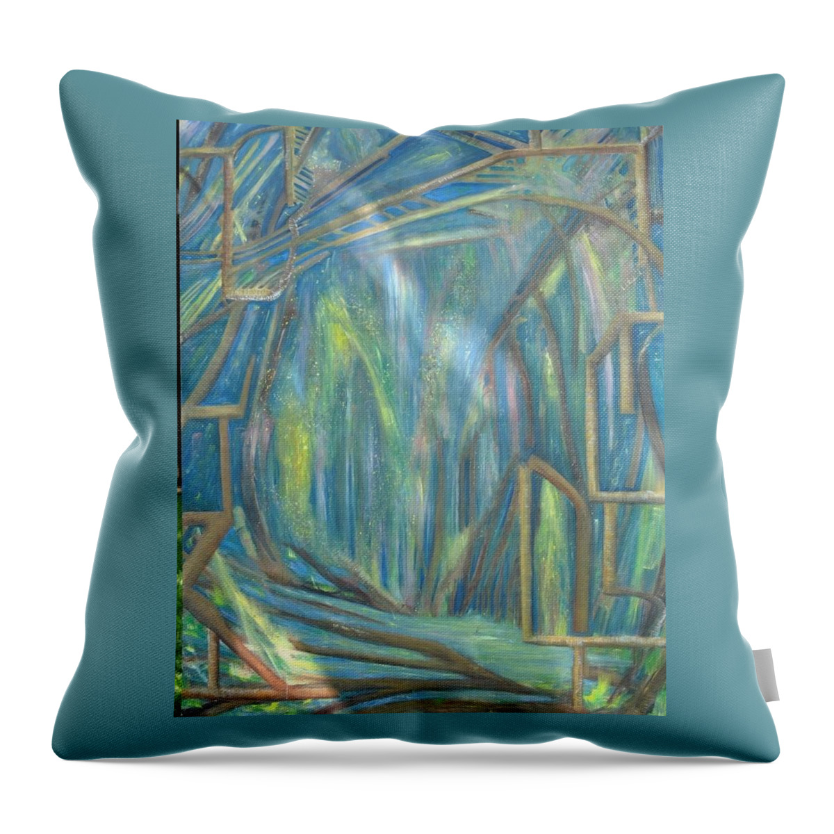 #abstractnature #coolabtractpaintings #abstractart #abstractartforsale #camvasartprints #originalartforsale #abstractartpaintings Throw Pillow featuring the painting Abstract Nature by Cynthia Silverman