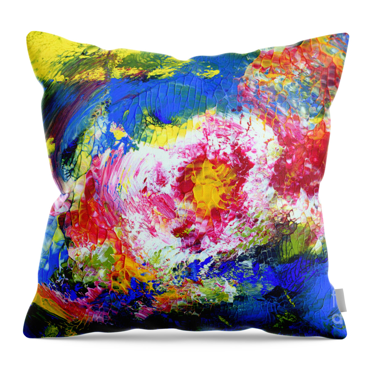 Abstract Throw Pillow featuring the painting Abstract NL2416 by Mas Art Studio