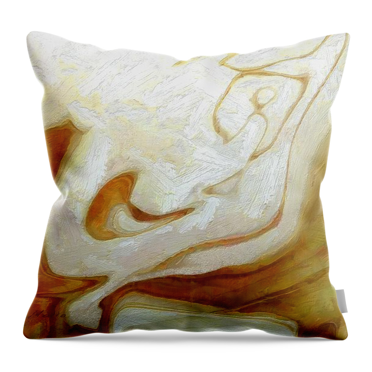 Abstract Throw Pillow featuring the painting Abstract No. 21 by Lelia DeMello