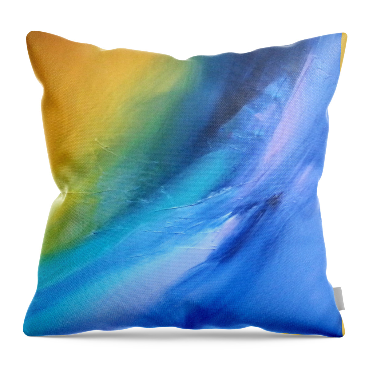 Abstract Throw Pillow featuring the painting Abstract No. 28 by Florentina Maria Popescu