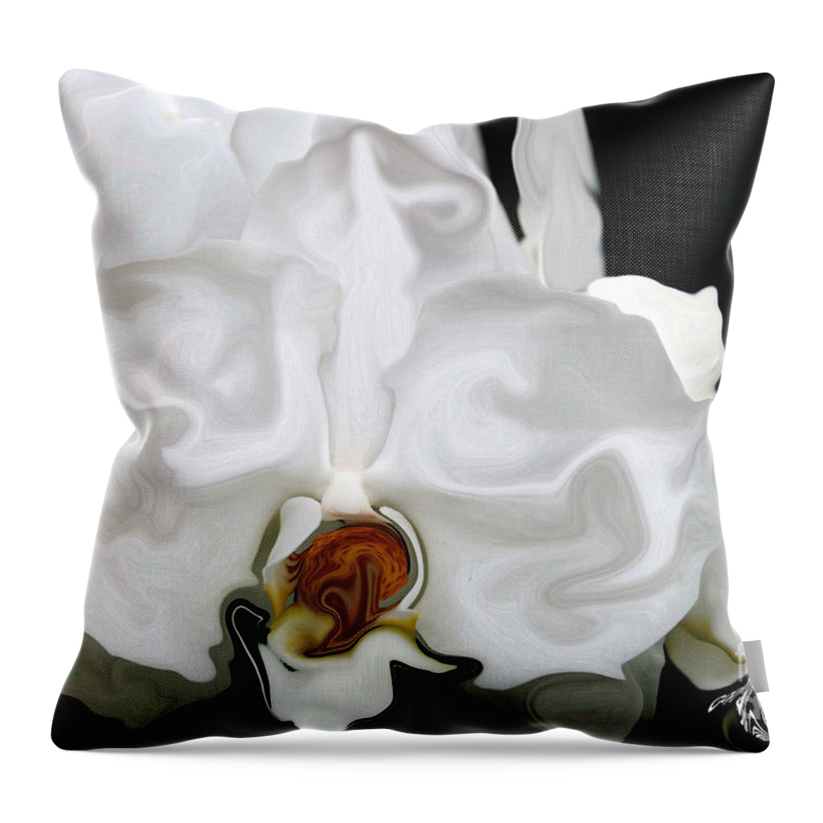 Orchid Throw Pillow featuring the photograph Abstract Orchid by Rick Rauzi