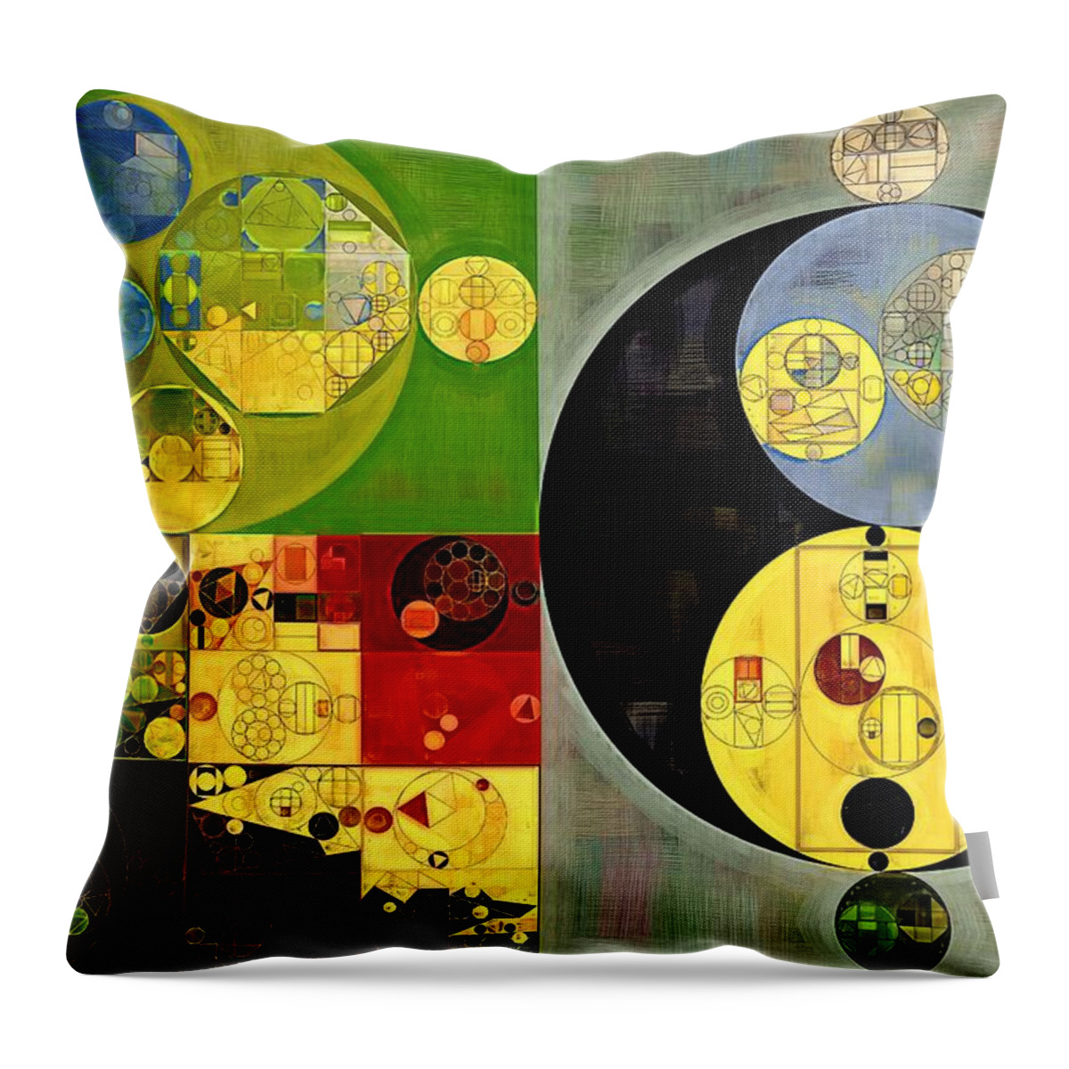Poster Throw Pillow featuring the digital art Abstract painting - Sandstorm by Vitaliy Gladkiy