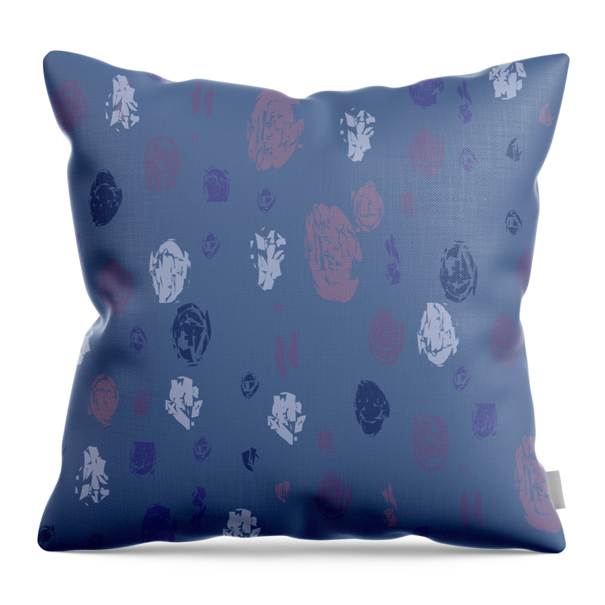 Blue Throw Pillow featuring the digital art Abstract Rain on Blue by April Burton