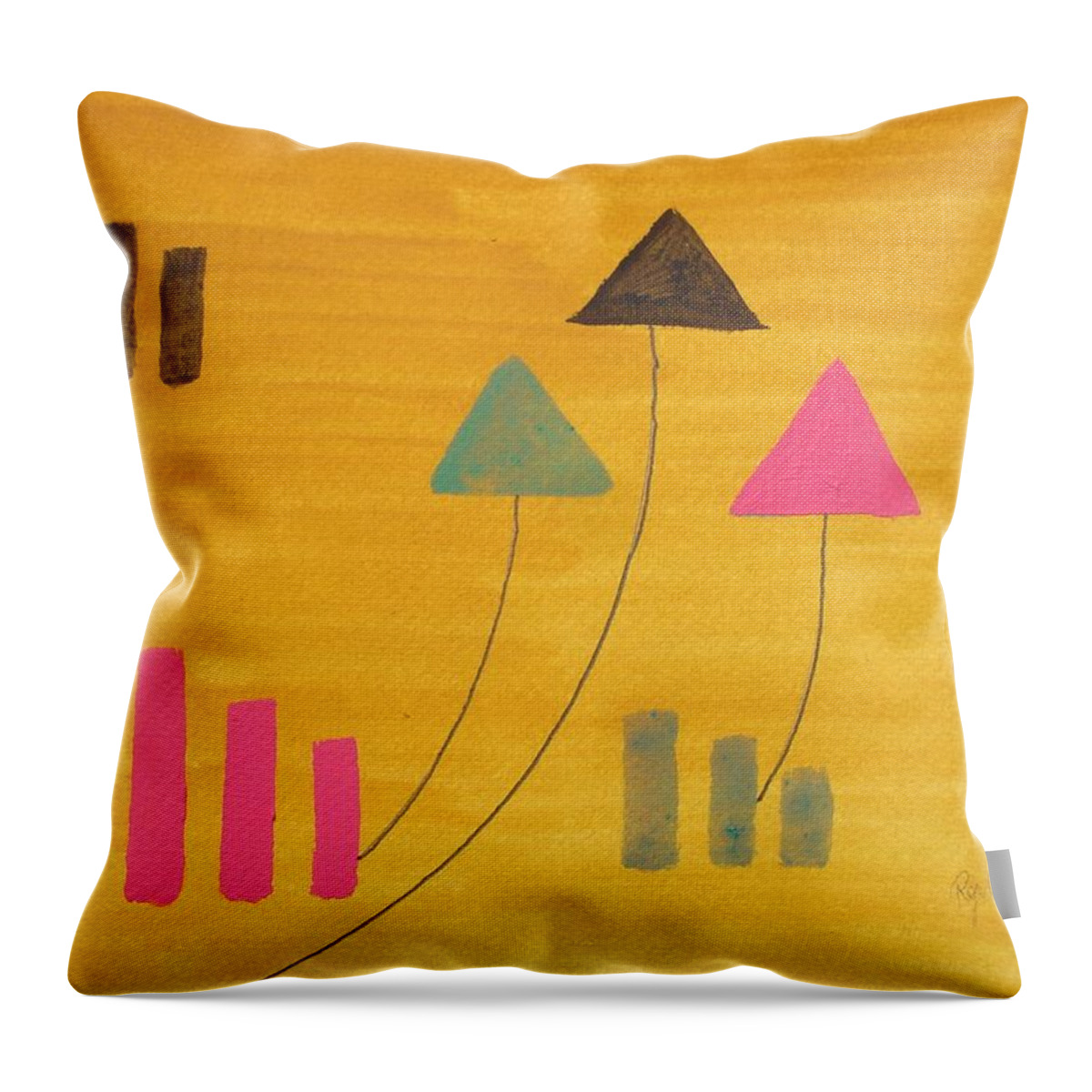 Abstract Throw Pillow featuring the painting Abstract by Roger Cummiskey