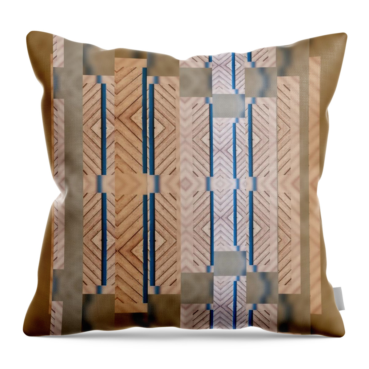 Wood And Blue Throw Pillow featuring the photograph Wood and Blue by Sandy Taylor
