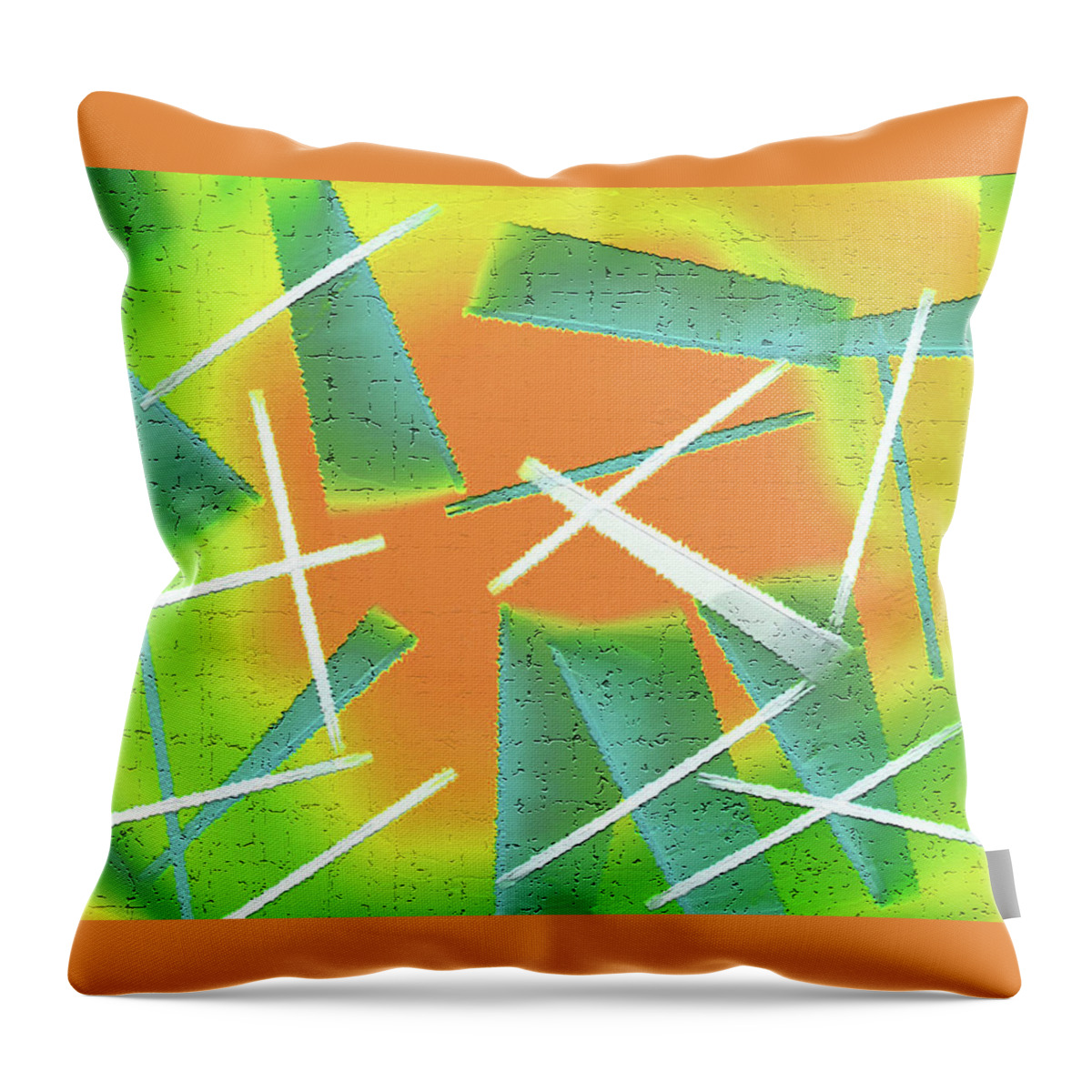 Abstract Throw Pillow featuring the painting Abstract - Saws by Lenore Senior