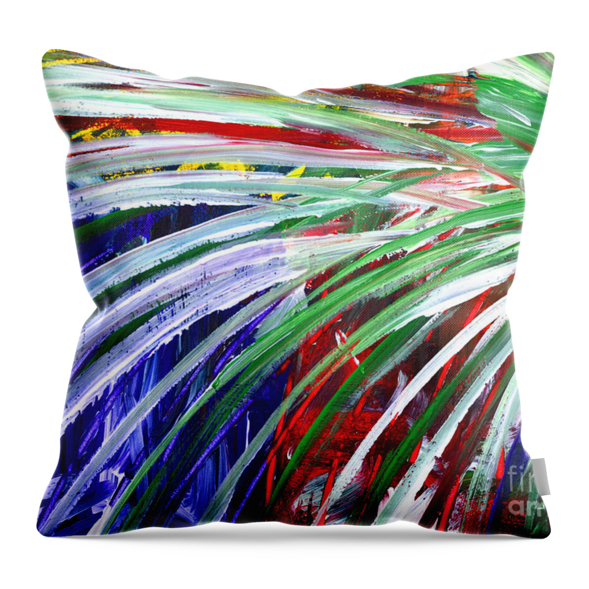 Martha Throw Pillow featuring the painting Abstract Series C1015BL by Mas Art Studio