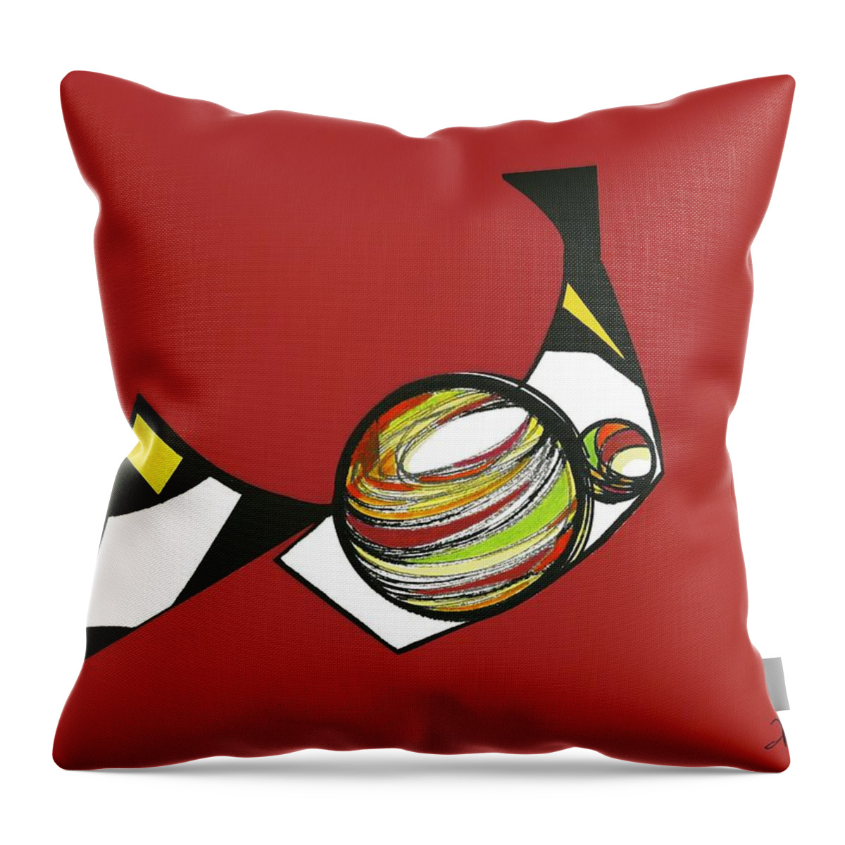 Still Life Throw Pillow featuring the painting Abstract Still Life by Mary Zimmerman