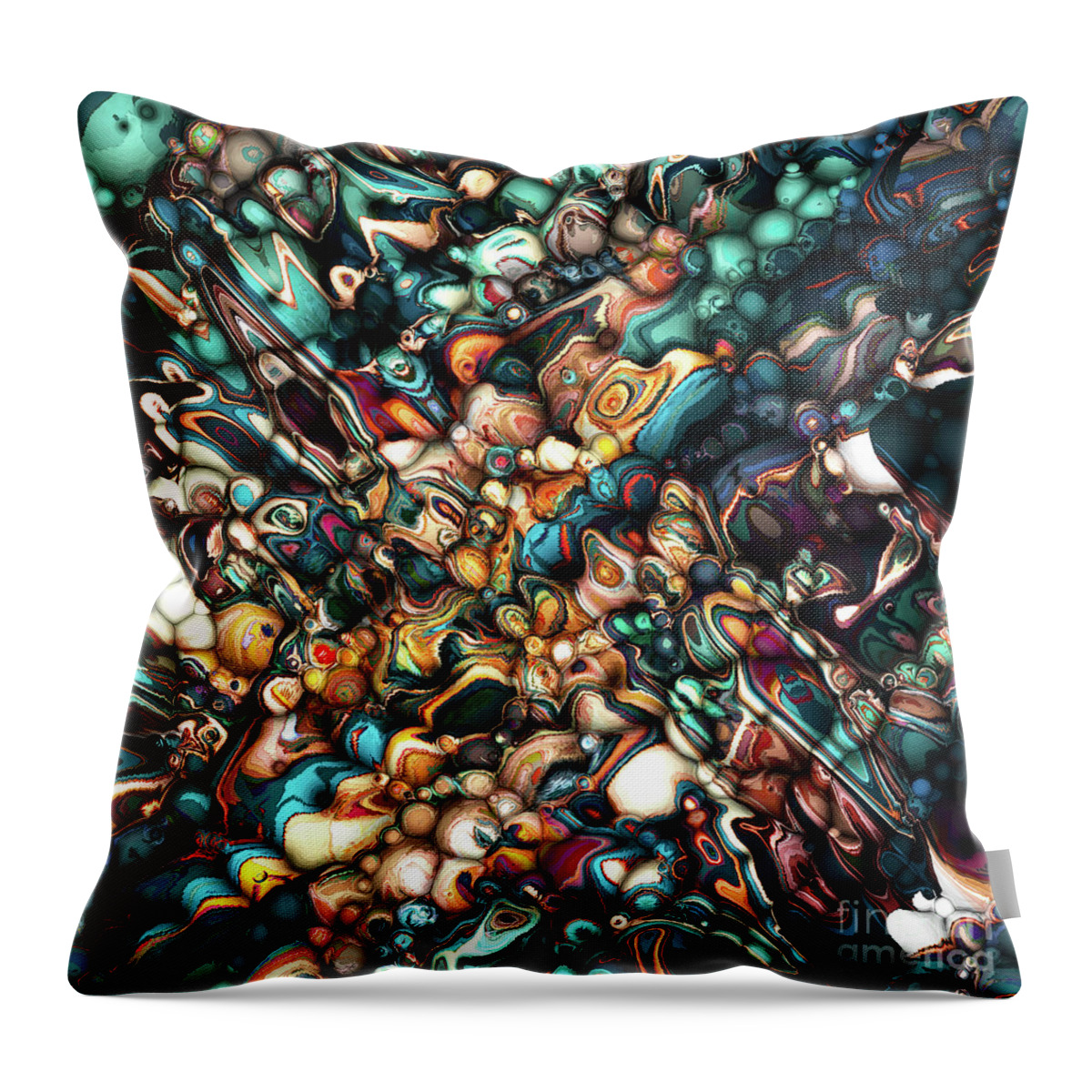 Abstract Throw Pillow featuring the digital art Abstract Texture And Colors by Phil Perkins