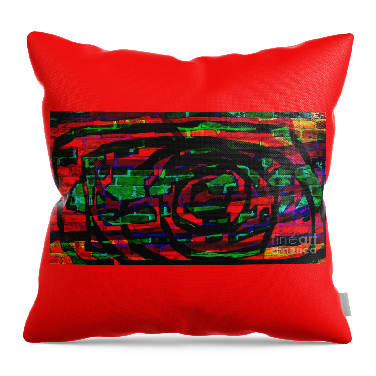 Abstract Throw Pillow featuring the mixed media Abstract Vortex - On A Wall by Leanne Seymour