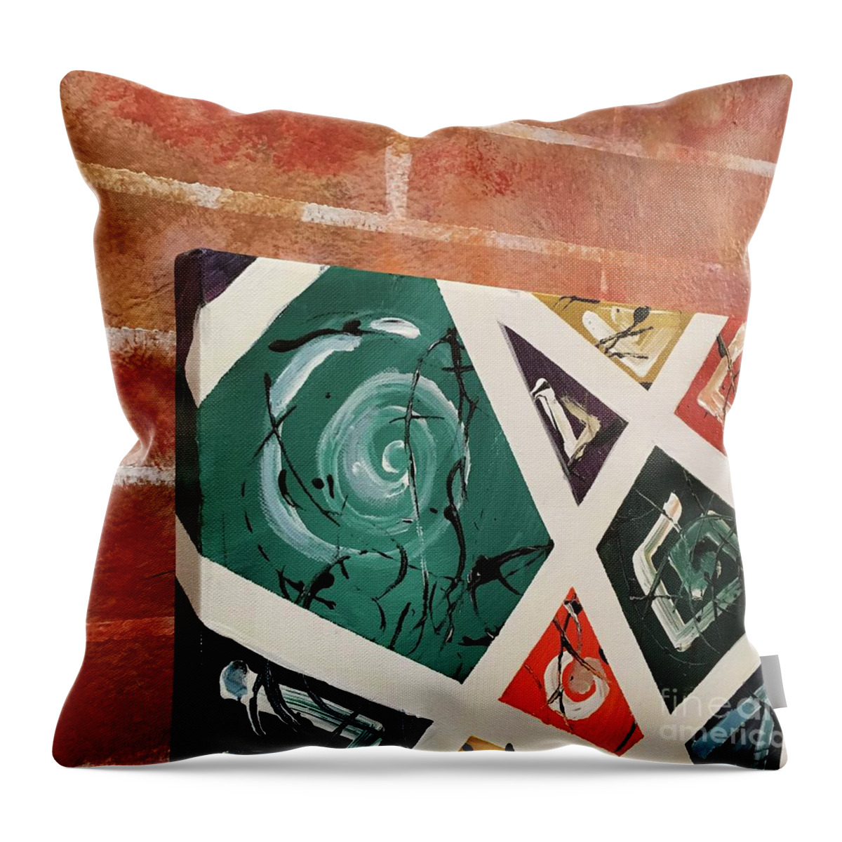 Painting Throw Pillow featuring the painting Abstract Wall Decor by Lisa Kaiser