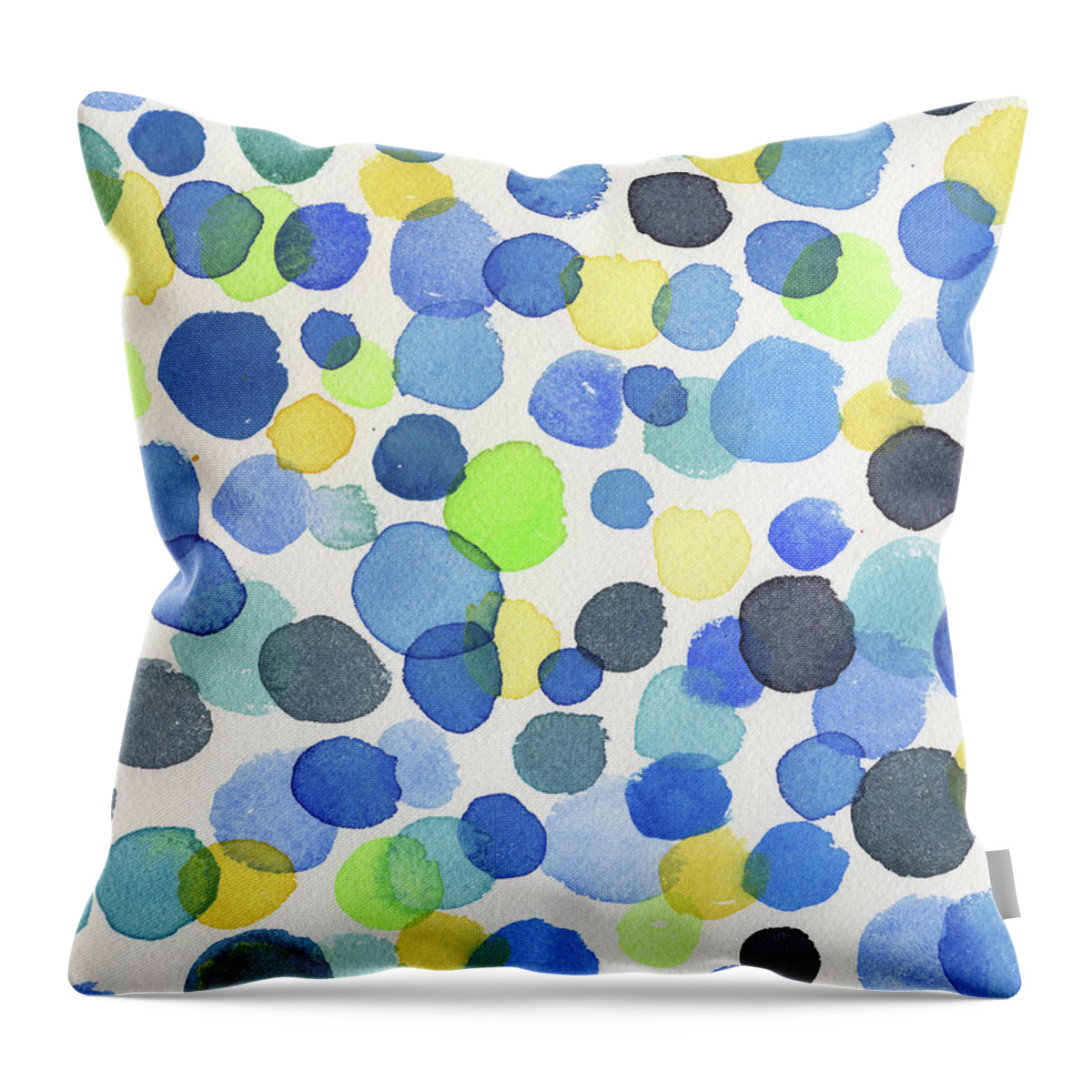 Watercolor Dots Throw Pillow featuring the painting Abstract Watercolor Dots III by Irina Sztukowski