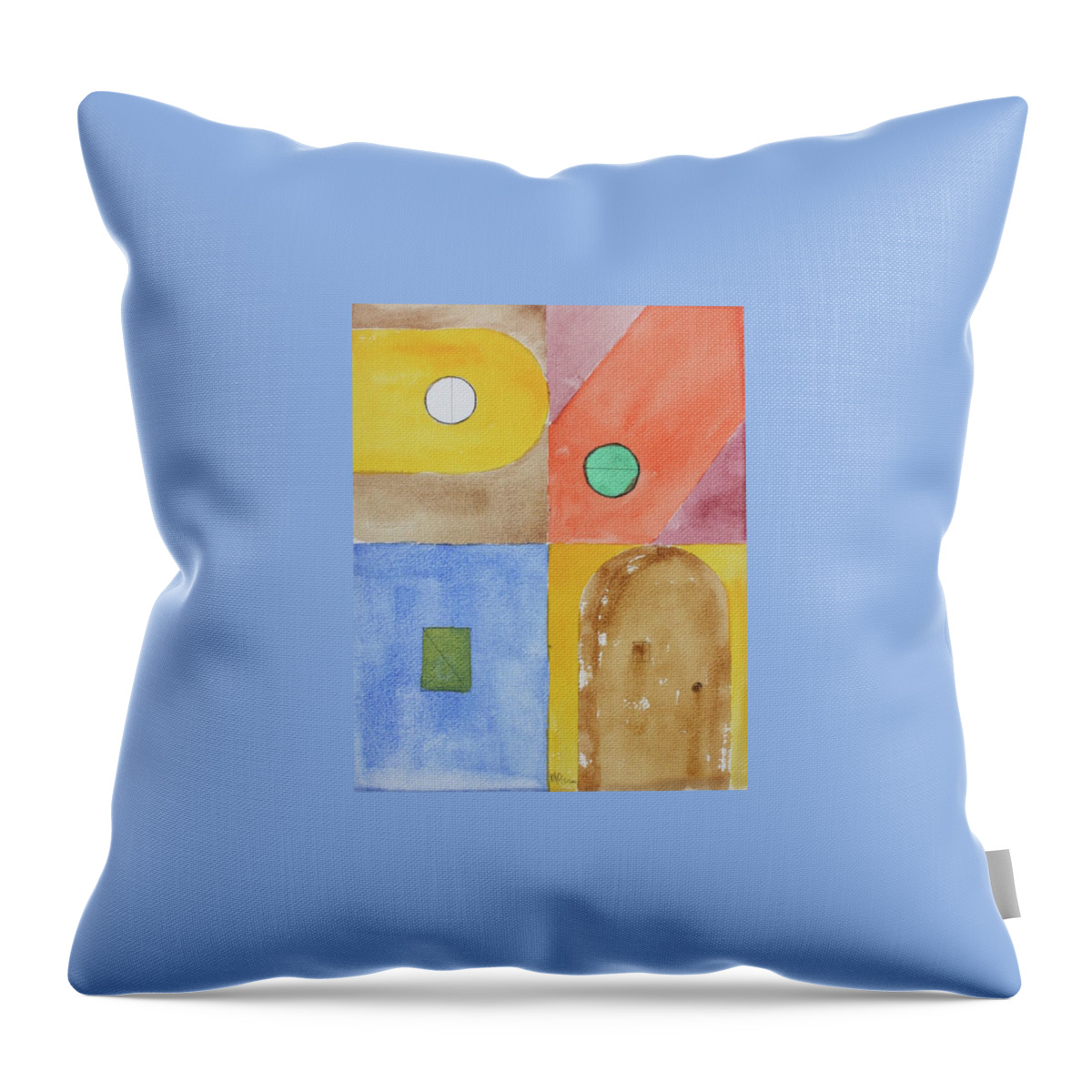 Abstract 2017 Throw Pillow featuring the painting Abstract watercolour by Roger Cummiskey