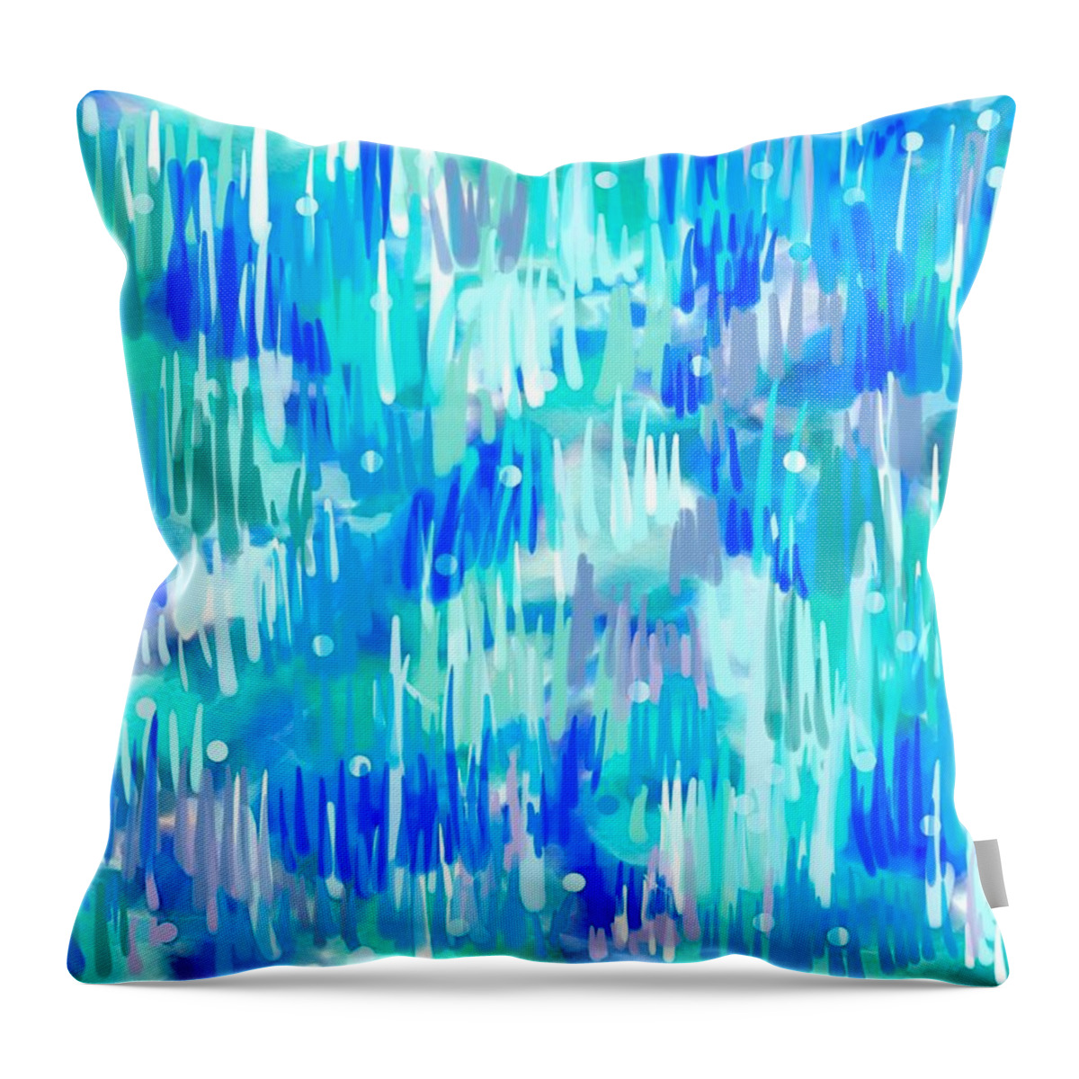 Abstract Throw Pillow featuring the digital art Abstract Winter by Cristina Stefan