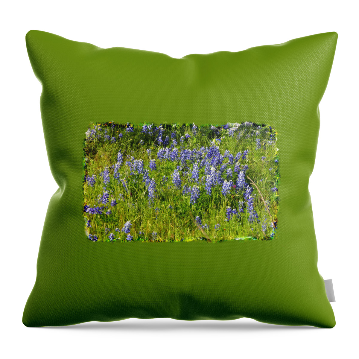 Nature Throw Pillow featuring the photograph Abundance of Blue Bonnets by Linda Phelps