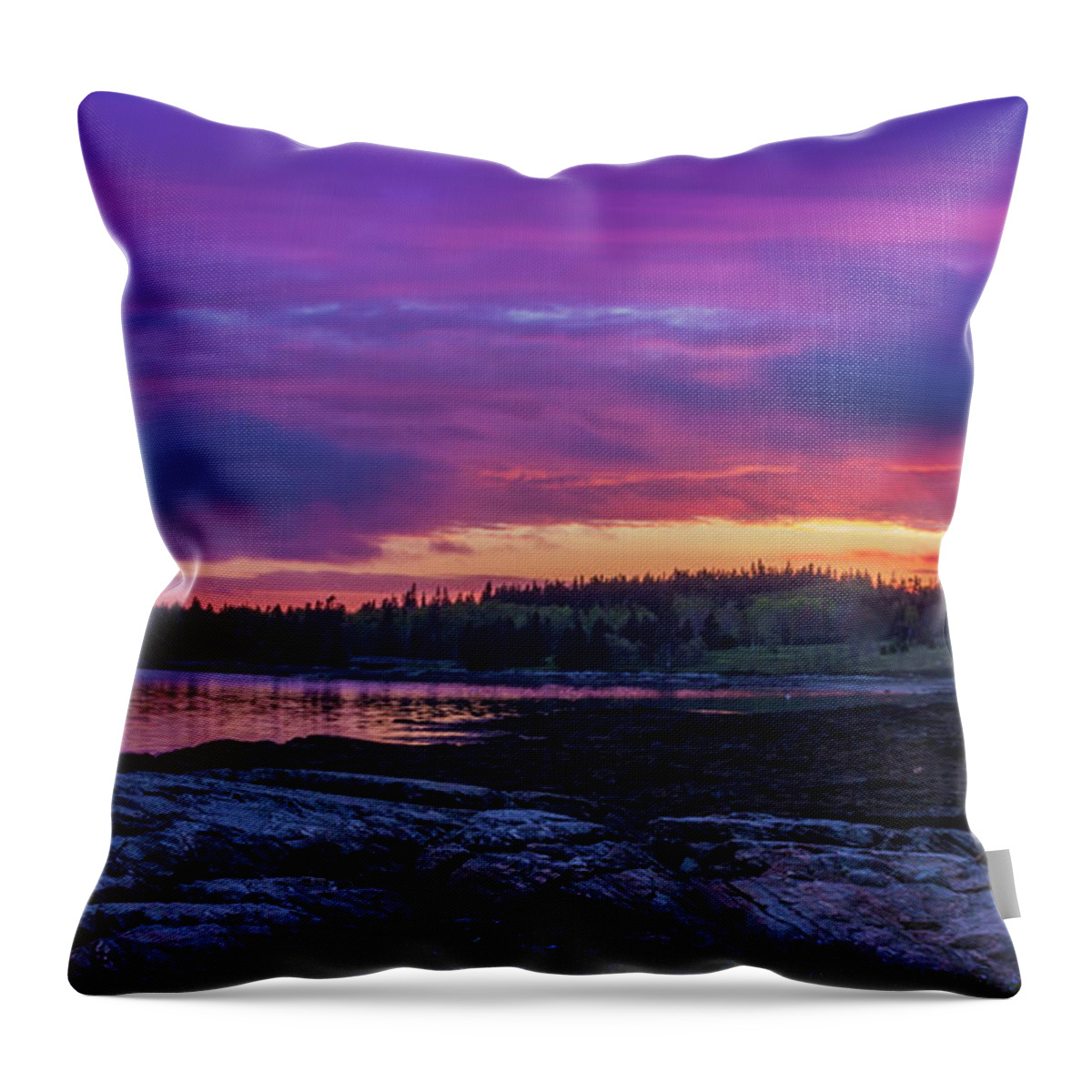 Mount Desert Island Throw Pillow featuring the photograph Acadian Nights by Holly Ross