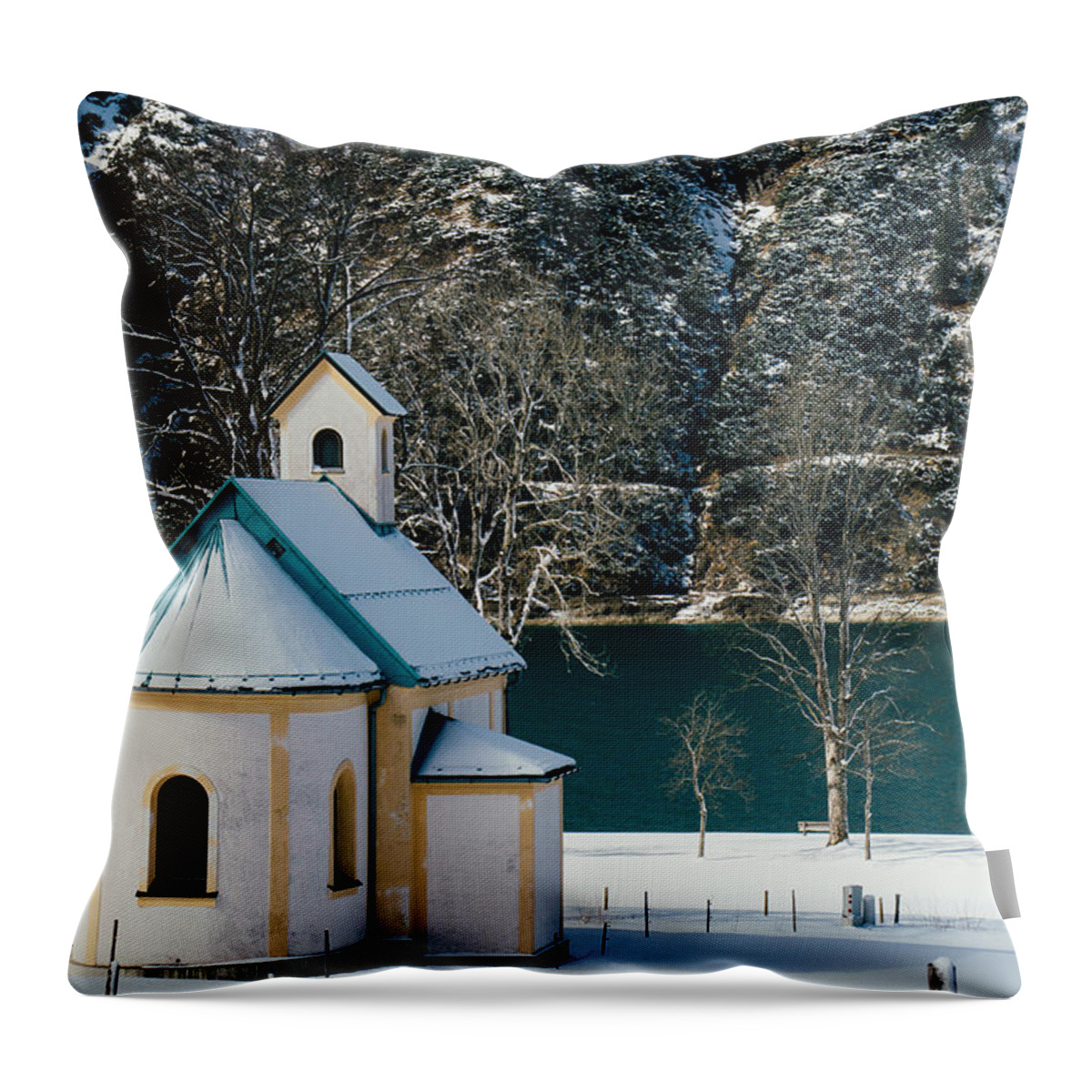 Winter Throw Pillow featuring the photograph Achensee Church by Pati Photography