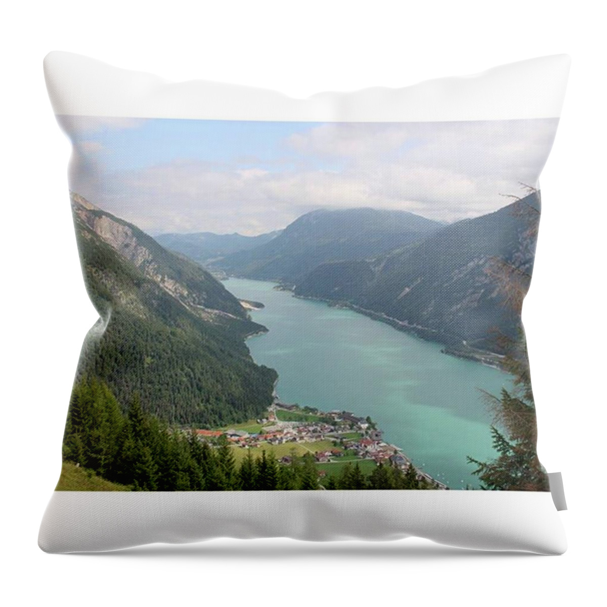 Alps Throw Pillow featuring the photograph #achensee #karwendel #pertisau #tirol by Axel Behrens