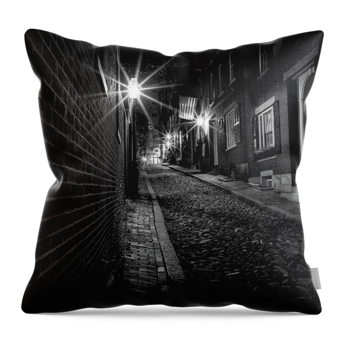 Boston Throw Pillow featuring the photograph Acorn Street by Colin Chase
