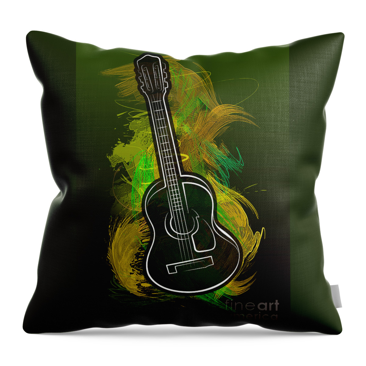 Acoustic Throw Pillow featuring the digital art Acoustic Craze by Peter Awax