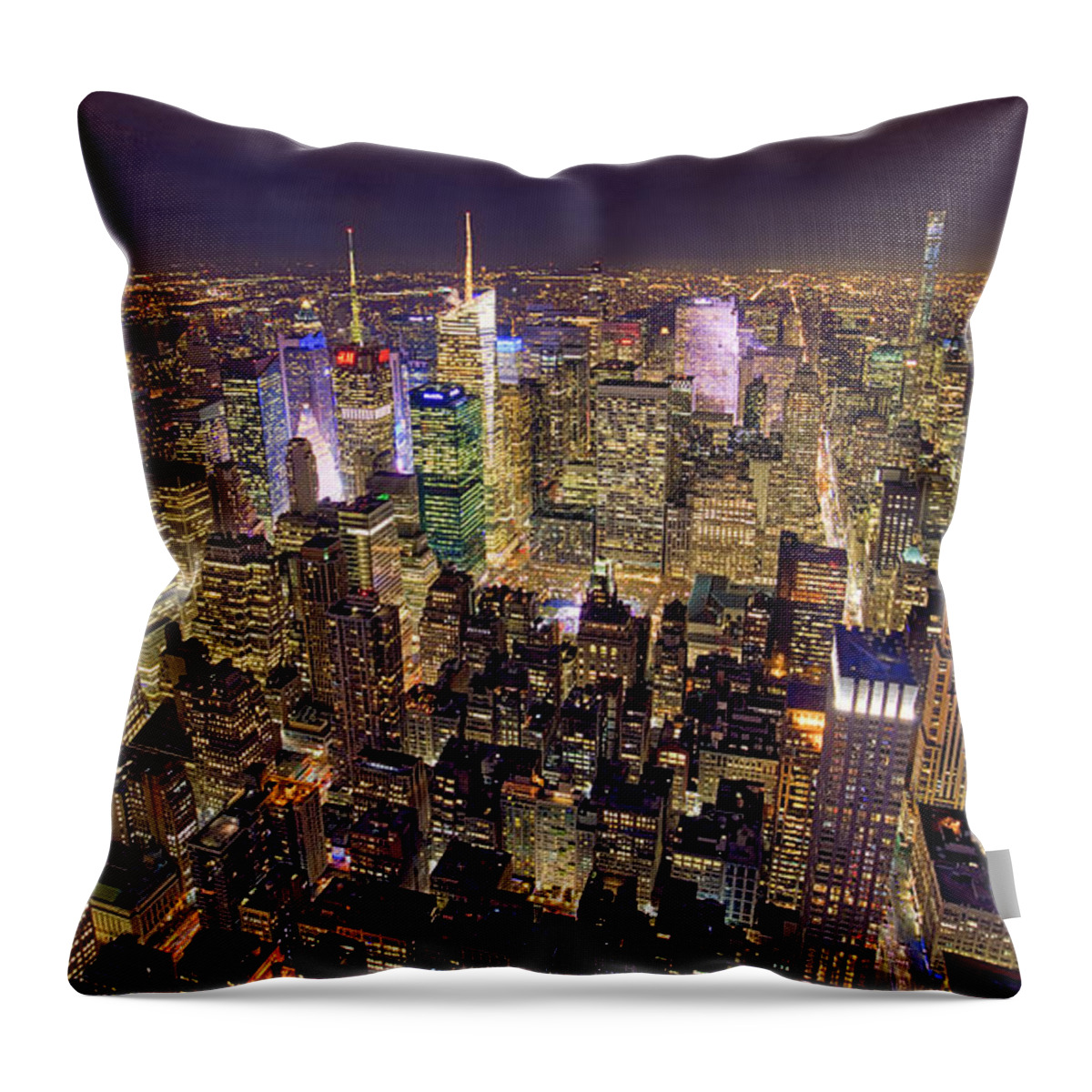 Hdr Throw Pillow featuring the photograph Across Manhattan by Ross Henton