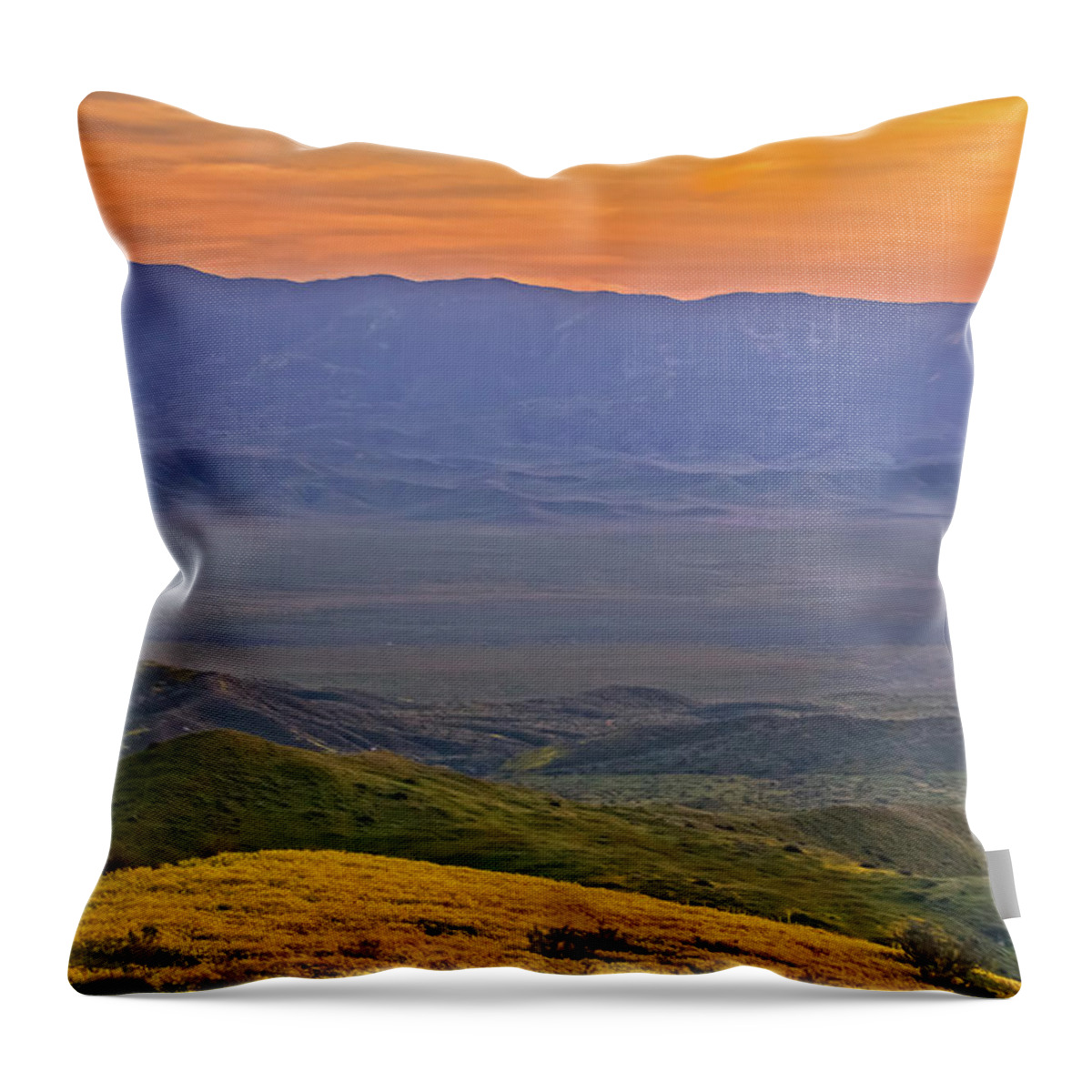 California Throw Pillow featuring the photograph Across the Carrizo Plain at Sunset by Marc Crumpler