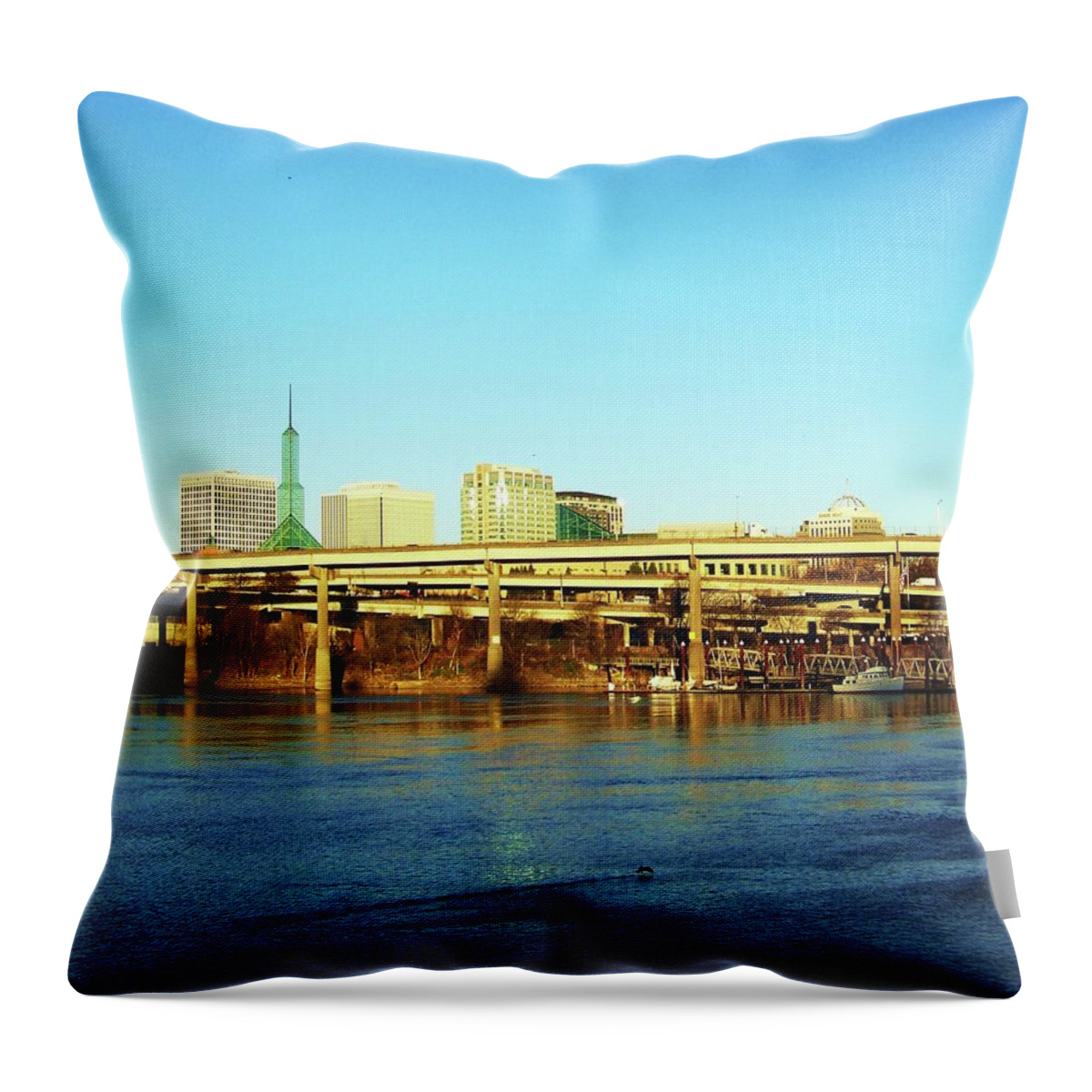 Portland Oregon Throw Pillow featuring the photograph Across the Columbia by Julie Rauscher