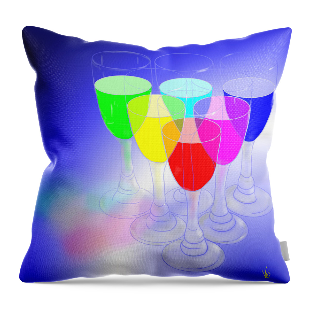 Victor Shelley Throw Pillow featuring the digital art Additive Light by Victor Shelley
