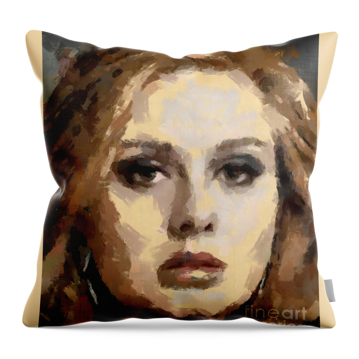 Portrait Throw Pillow featuring the painting Adele by Dragica Micki Fortuna
